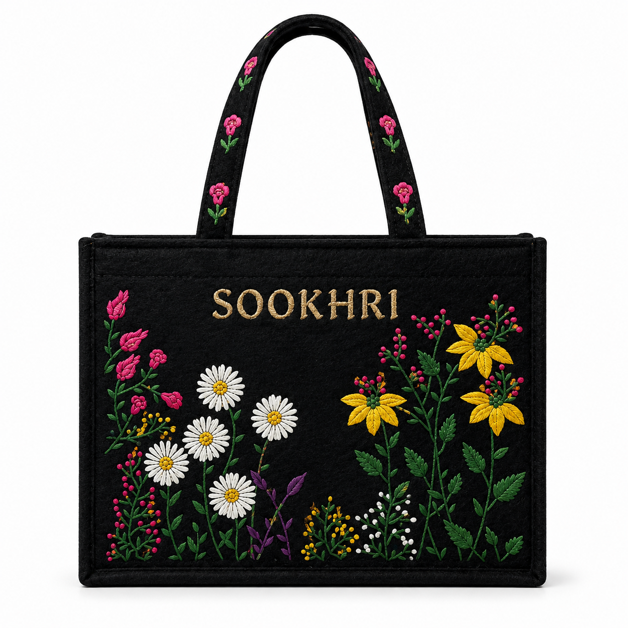 Floral Embroidered Handbag for Women