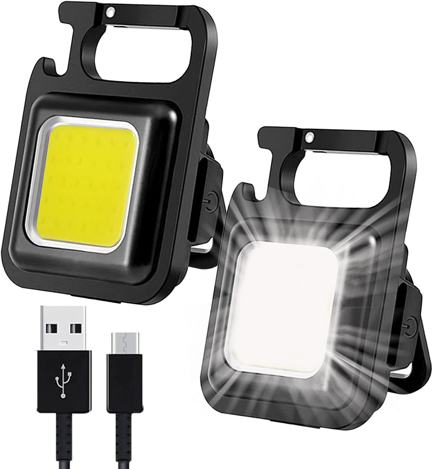 COB LED Rechargeable Keychain Flashlight 800 Lumens