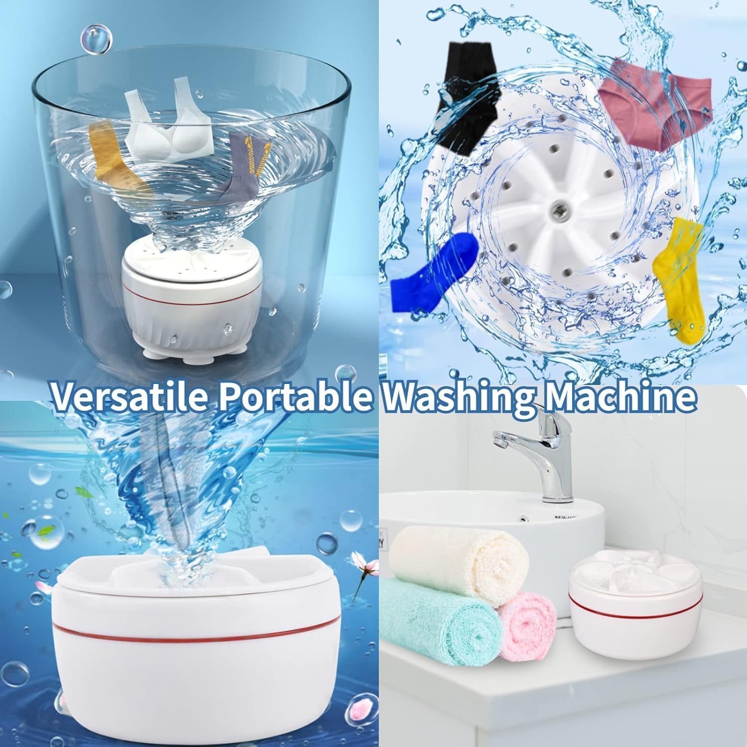 Portable Mini Turbo Washing Machine with USB Power