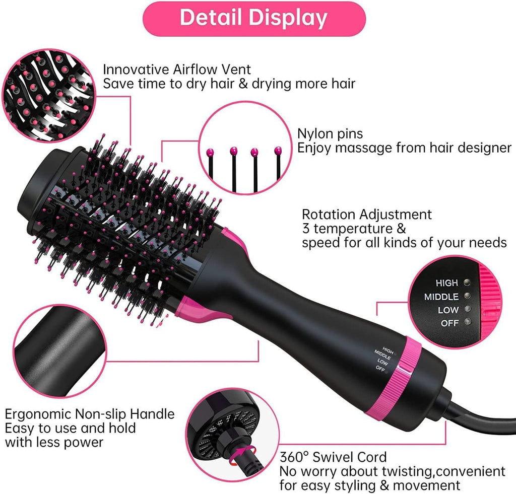 3 in 1 Hot Air Brush Hair Dryer and Styler Volumizer
