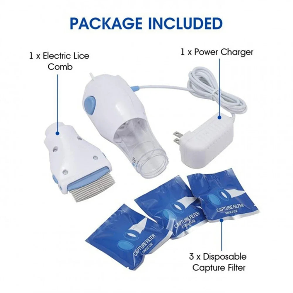 Electronic Hair and Scalp Comb with Disposable Filter System