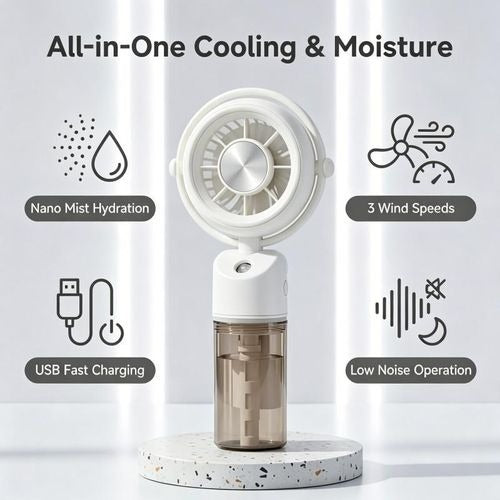 Portable Misting Handheld Fan with Water Spray