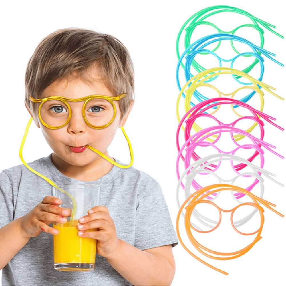 Crazy Glasses Drinking Straws for Kids & Adults
