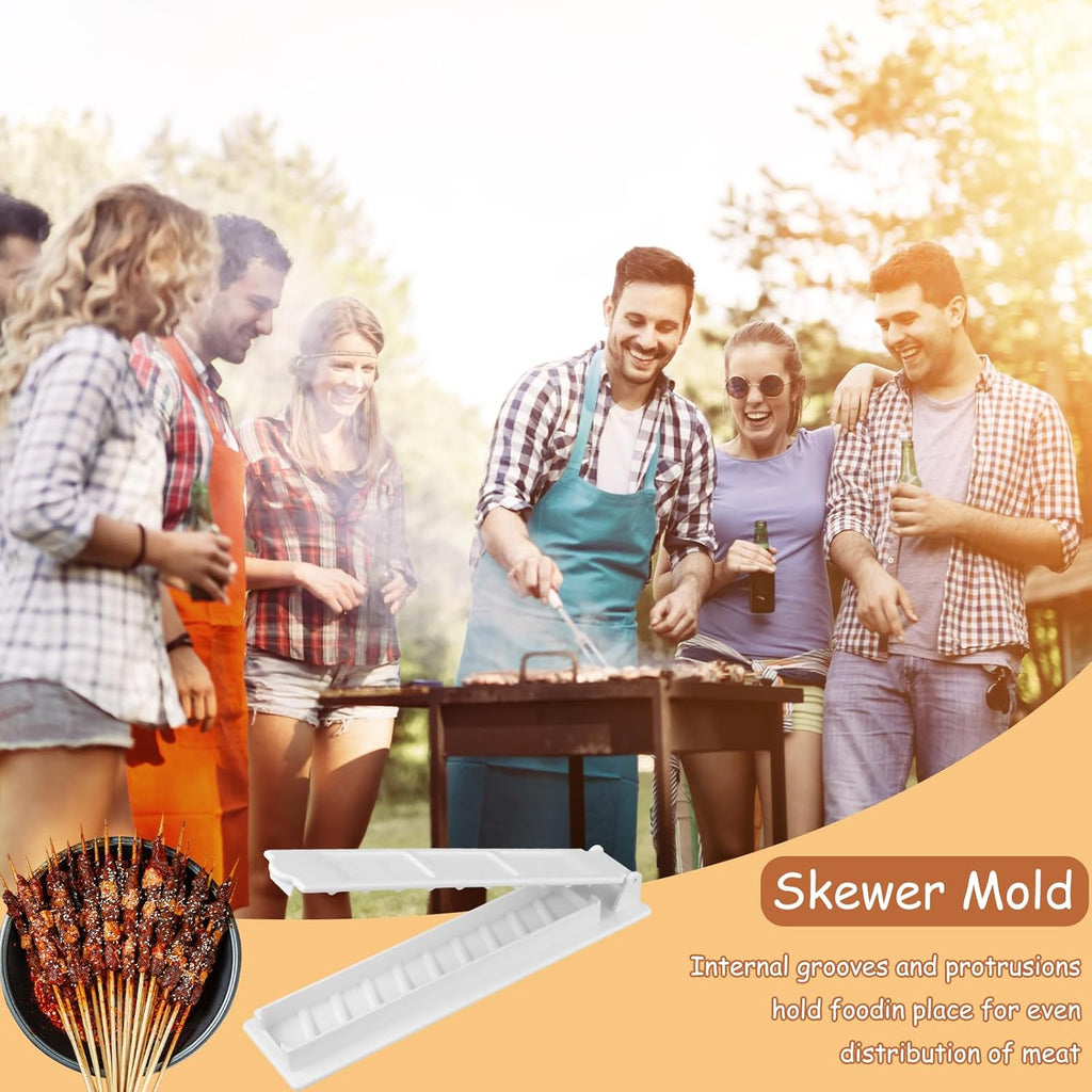 Manual Kebab Maker Skewer Press Mold for Long Skewers
