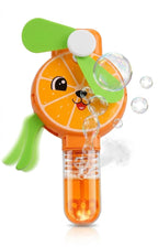 Hand Press Mini Fan with Bubble Blower for Kids