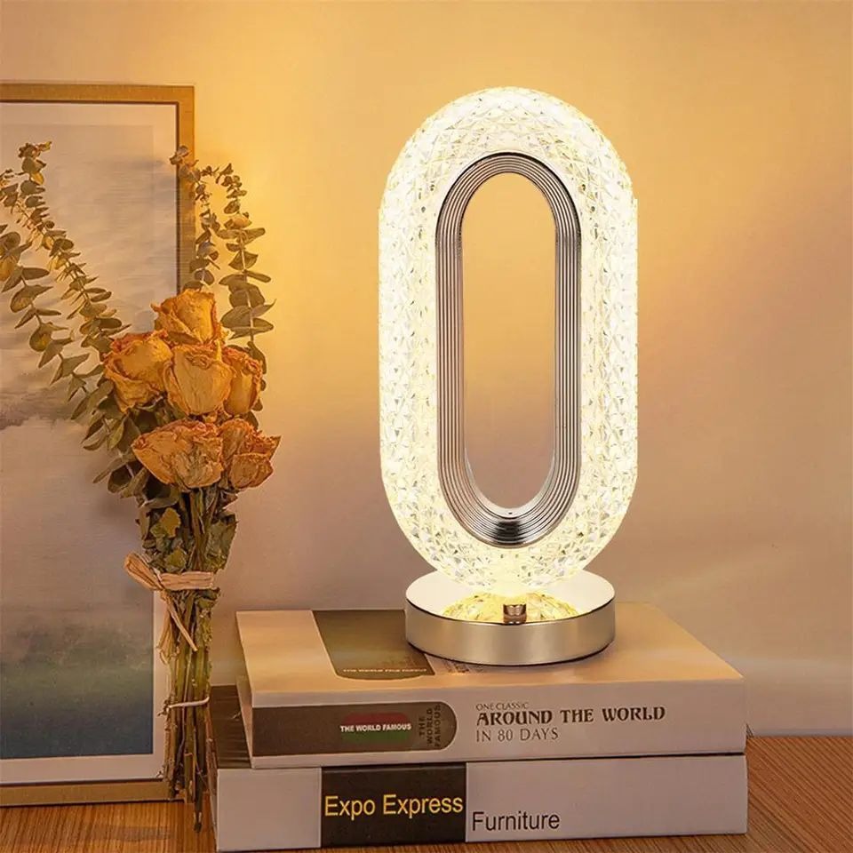 Modern Iron Crystal Table Lamp