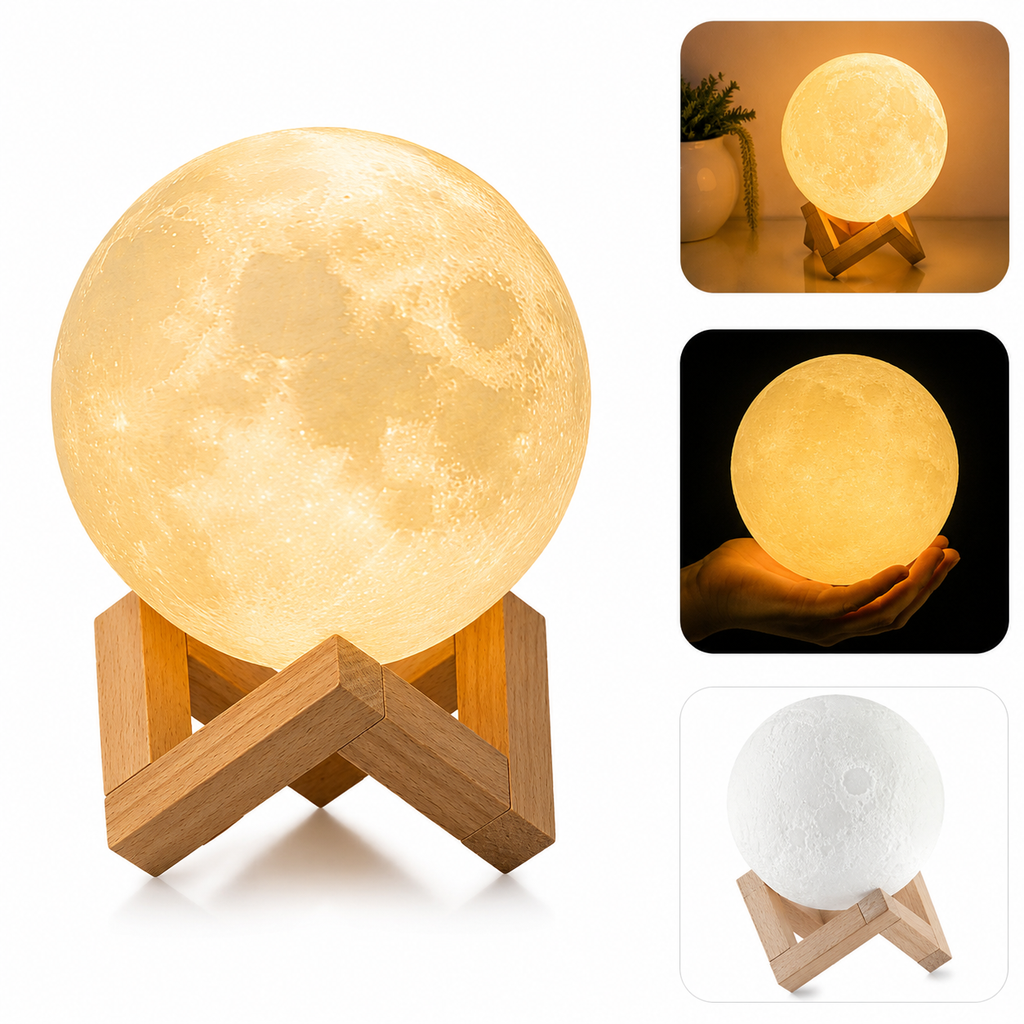 3D Moon Lamp 4.7 Inch Dual-Color LED Night Light