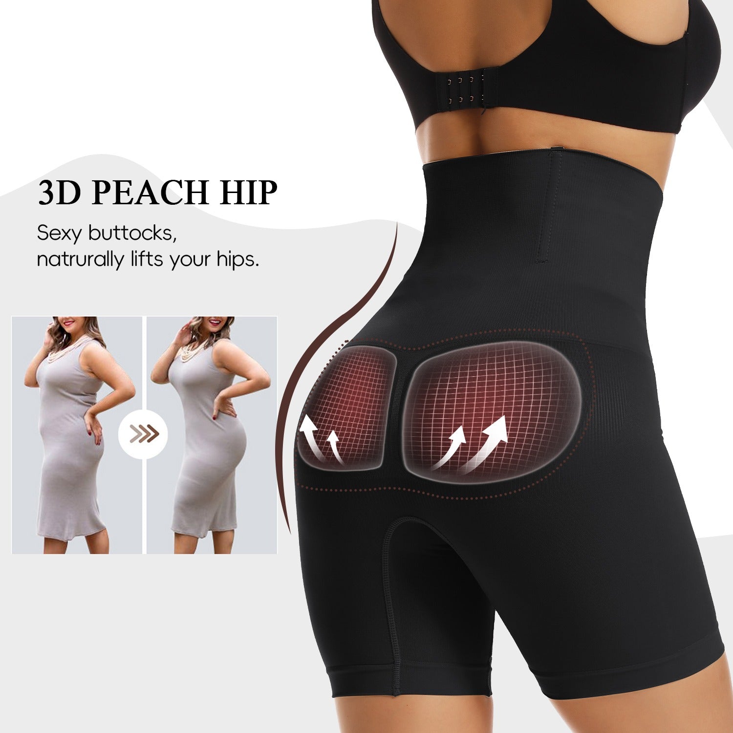 High Waisted Plus Size Shapewear Shorts for Women