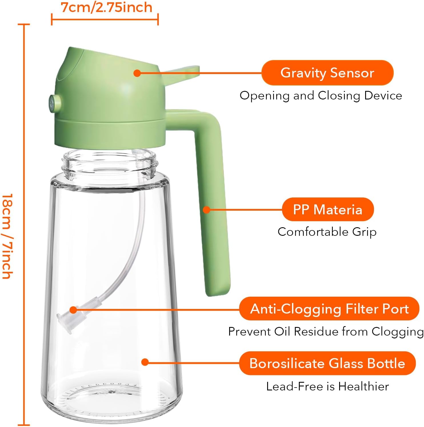 2-in-1 Oil Dispenser & Sprayer Bottle for Kitchen