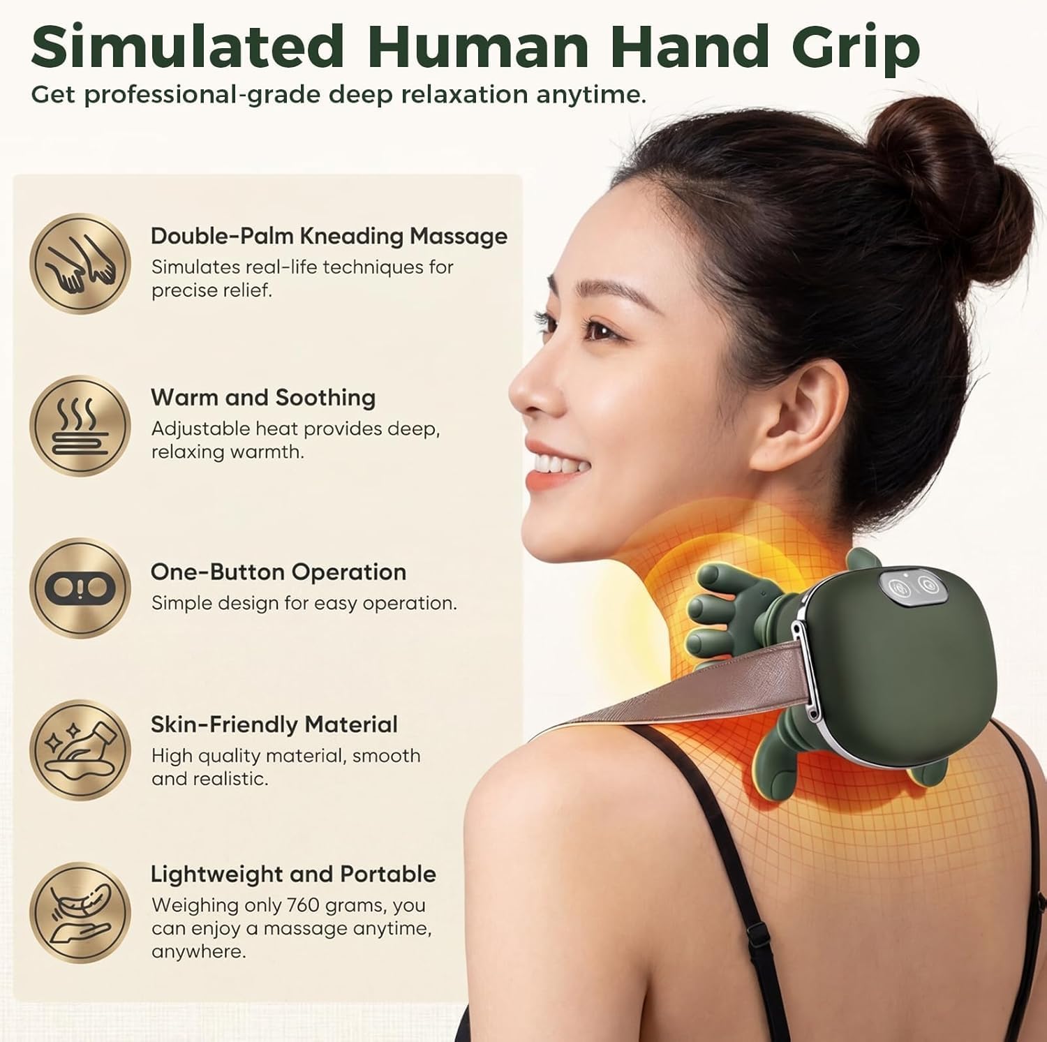 Wireless Neck and Shoulder Massager with Heat