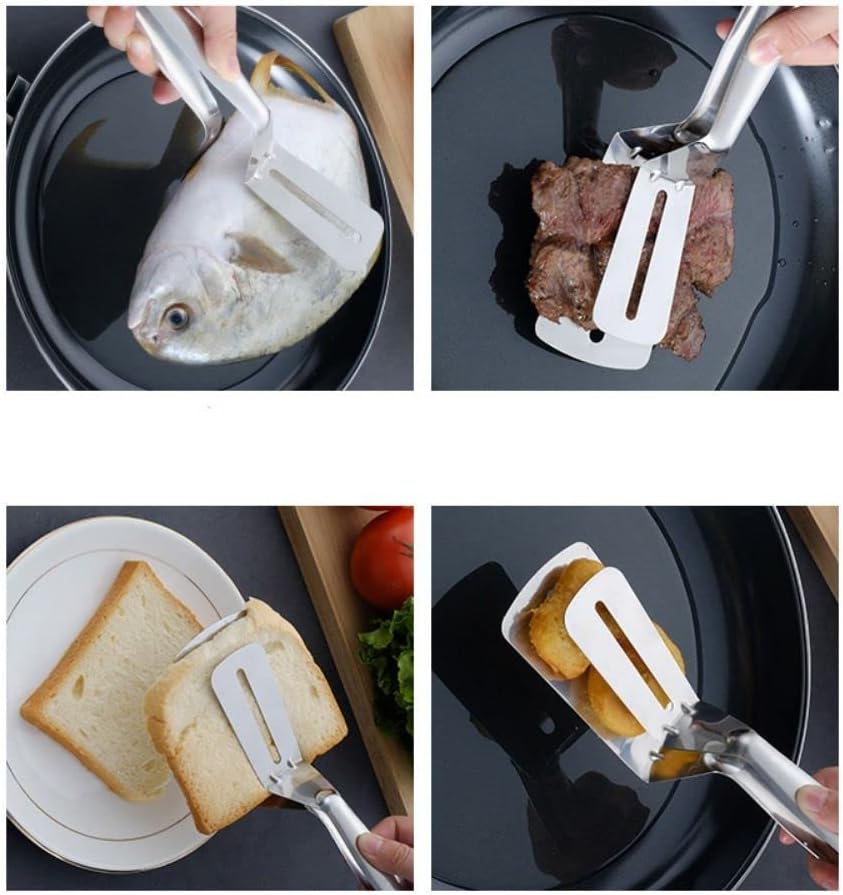 3-in-1 Stainless Steel Cooking Tongs Spatula