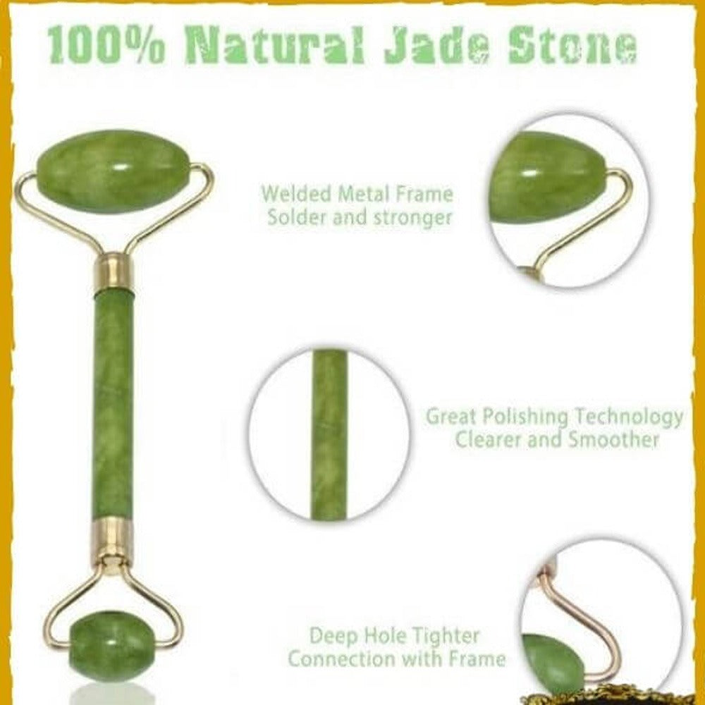 Jade Face Roller and Gua Sha Stone Set