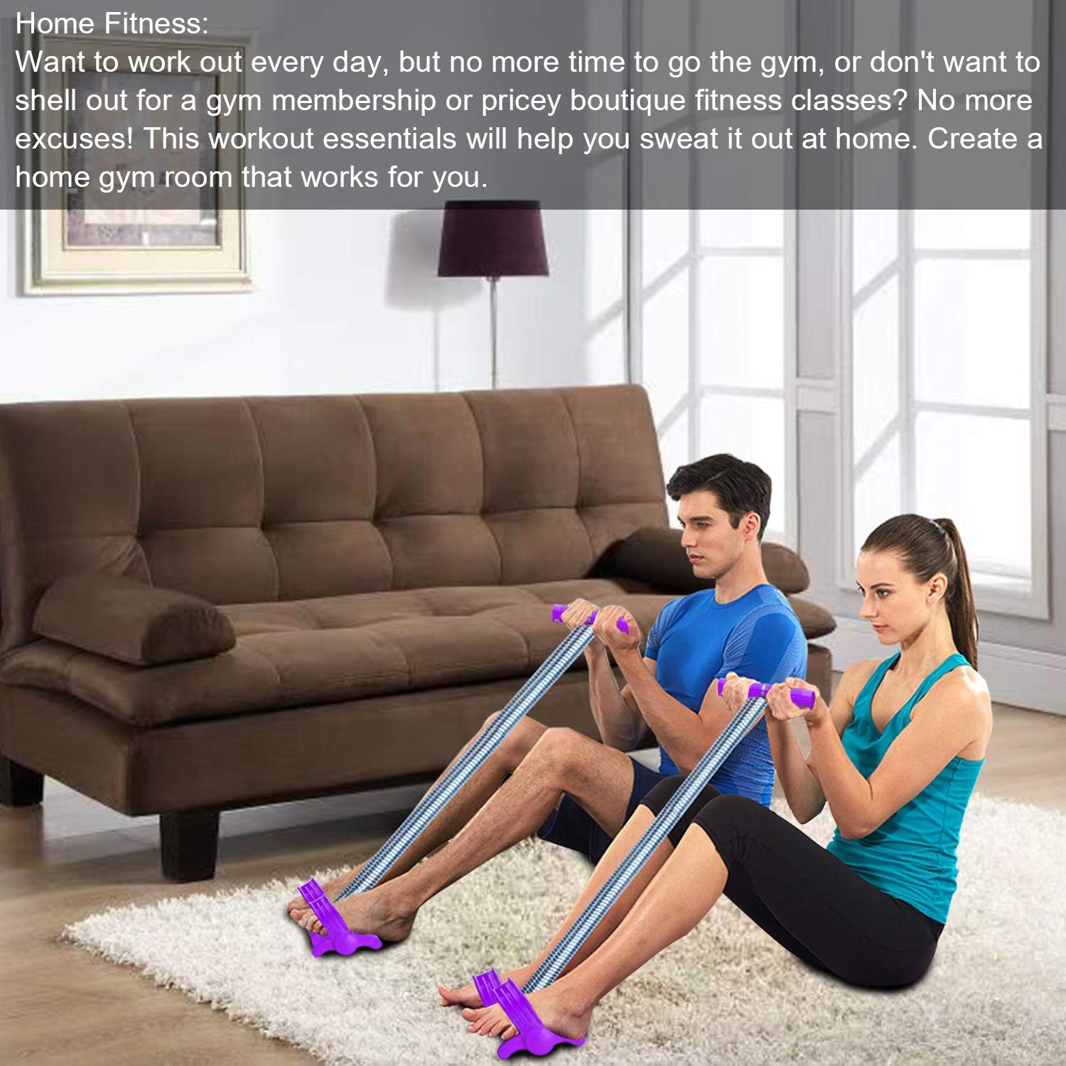Elastic Sit-Up Pull Rope with Dual Spring Tension