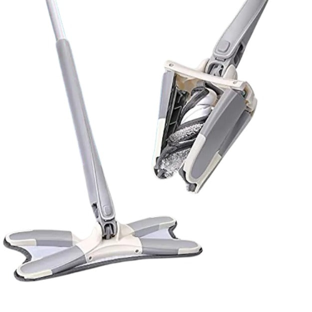 Twisted X-Type Microfiber Floor Mop with Self-Wringing System