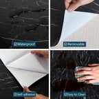 Self Adhesive Black Marble Wallpaper Roll