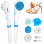 Electric Body Brush with Long Handle, Rechargeable Shower Back Scrubber