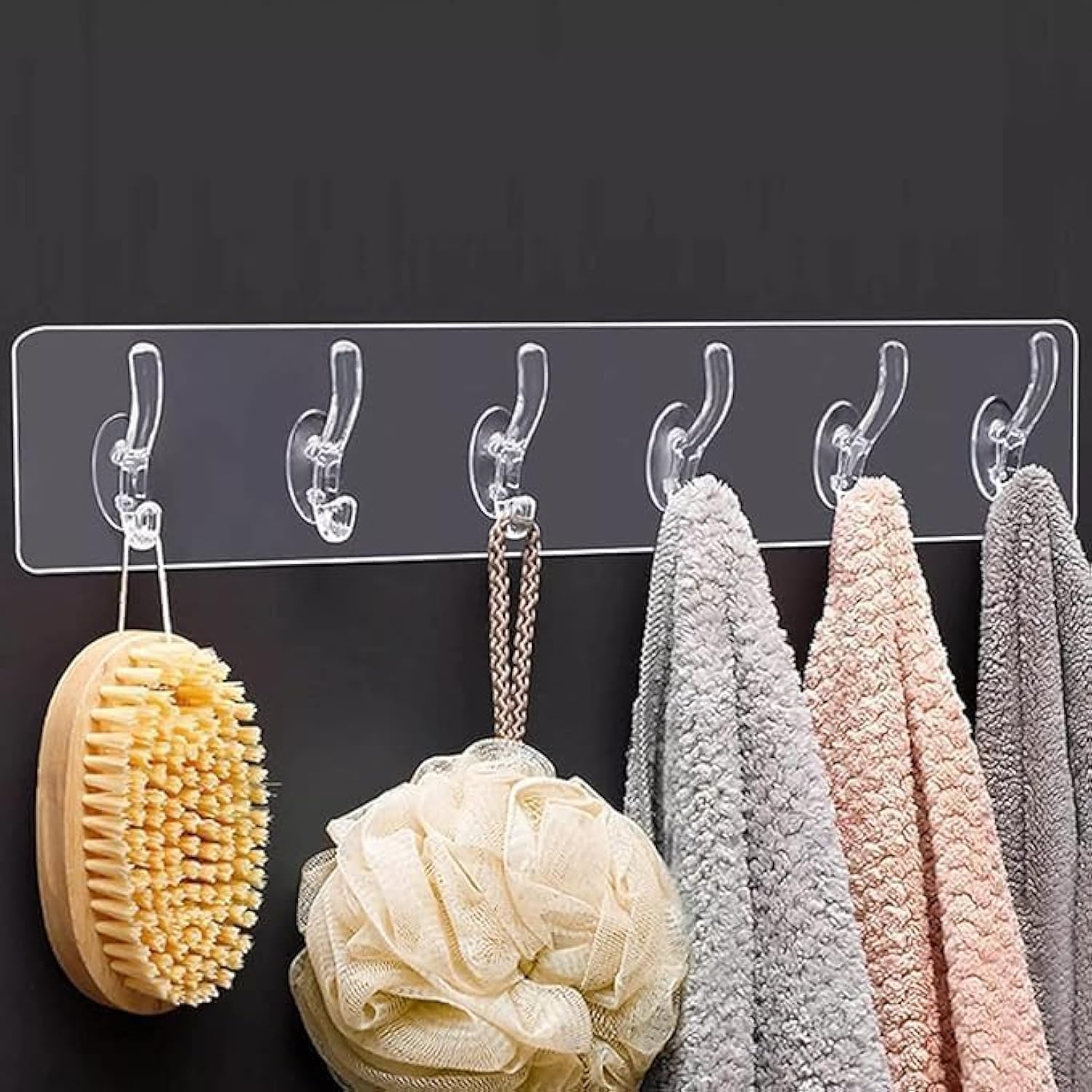 Self-Adhesive Wall Hanger with 6 Hooks