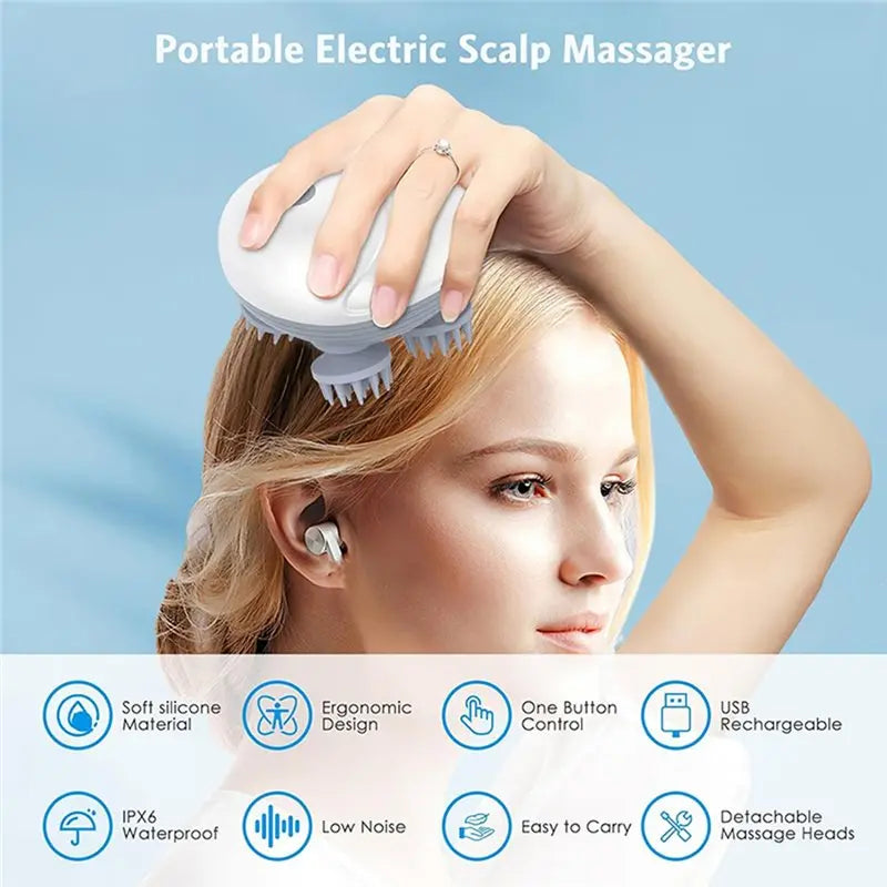 Electric Scalp Massager with Kneading & Vibration