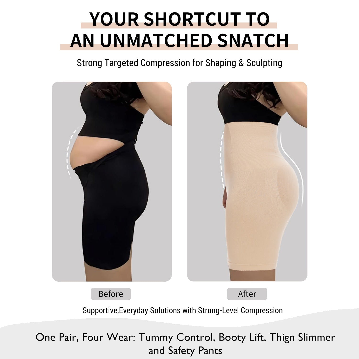 High Waisted Plus Size Shapewear Shorts for Women