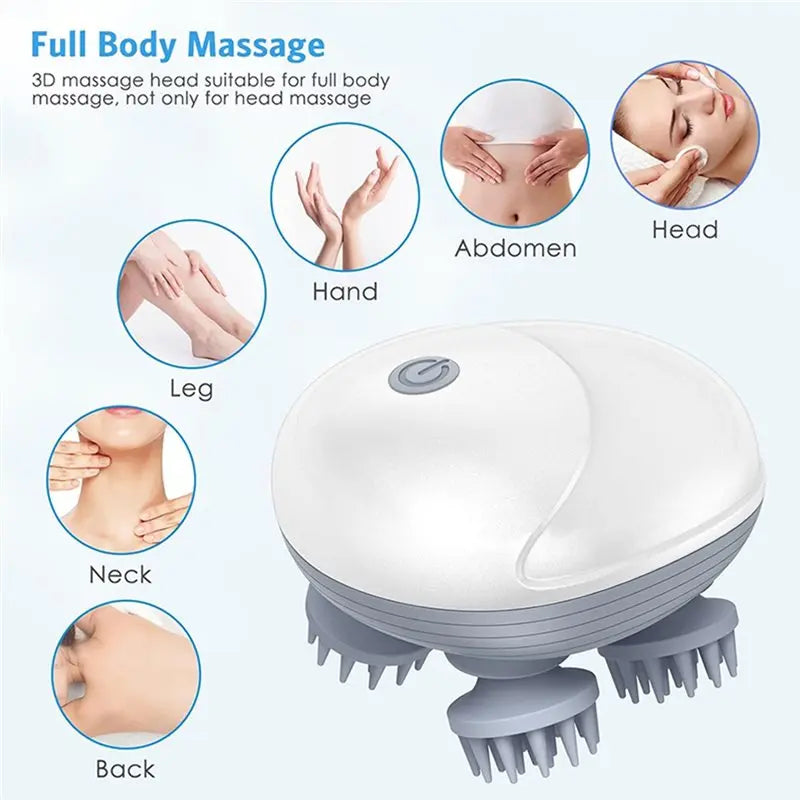 Electric Scalp Massager with Kneading & Vibration