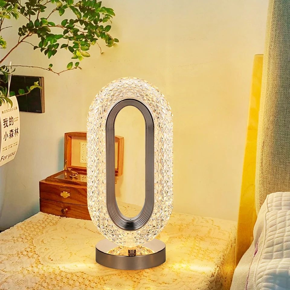 Modern Iron Crystal Table Lamp