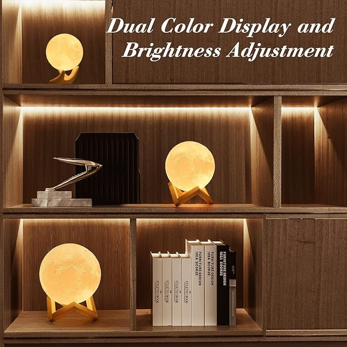 3D Moon Lamp 4.7 Inch Dual-Color LED Night Light