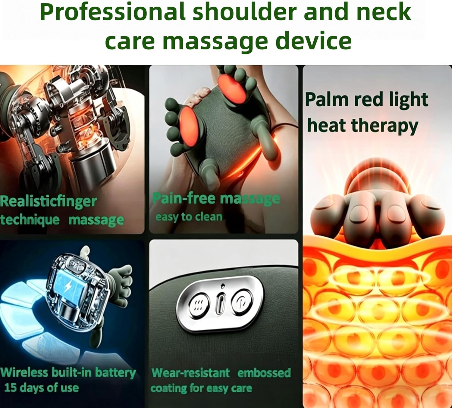 Wireless Neck and Shoulder Massager with Heat