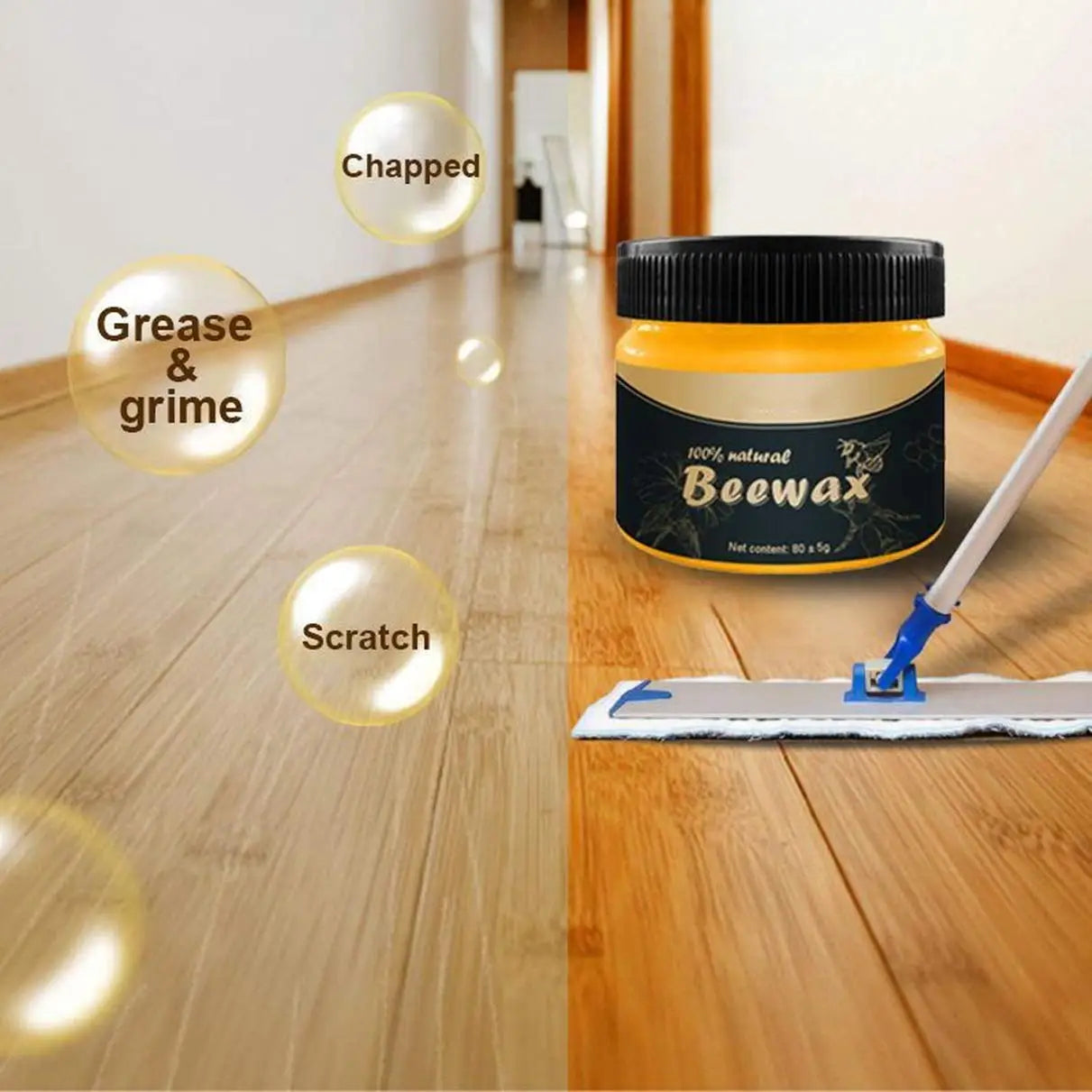Natural Beeswax Wood Polish & Conditioner for Furniture