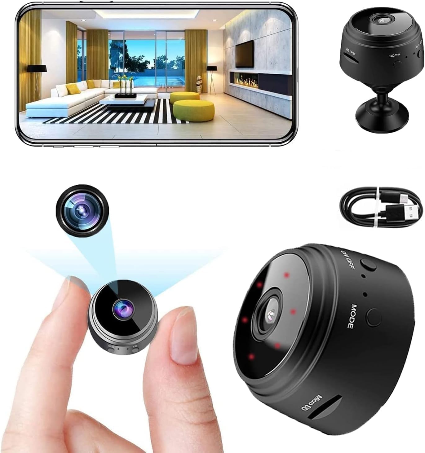 A9 Mini WiFi Security Camera HD 1080P