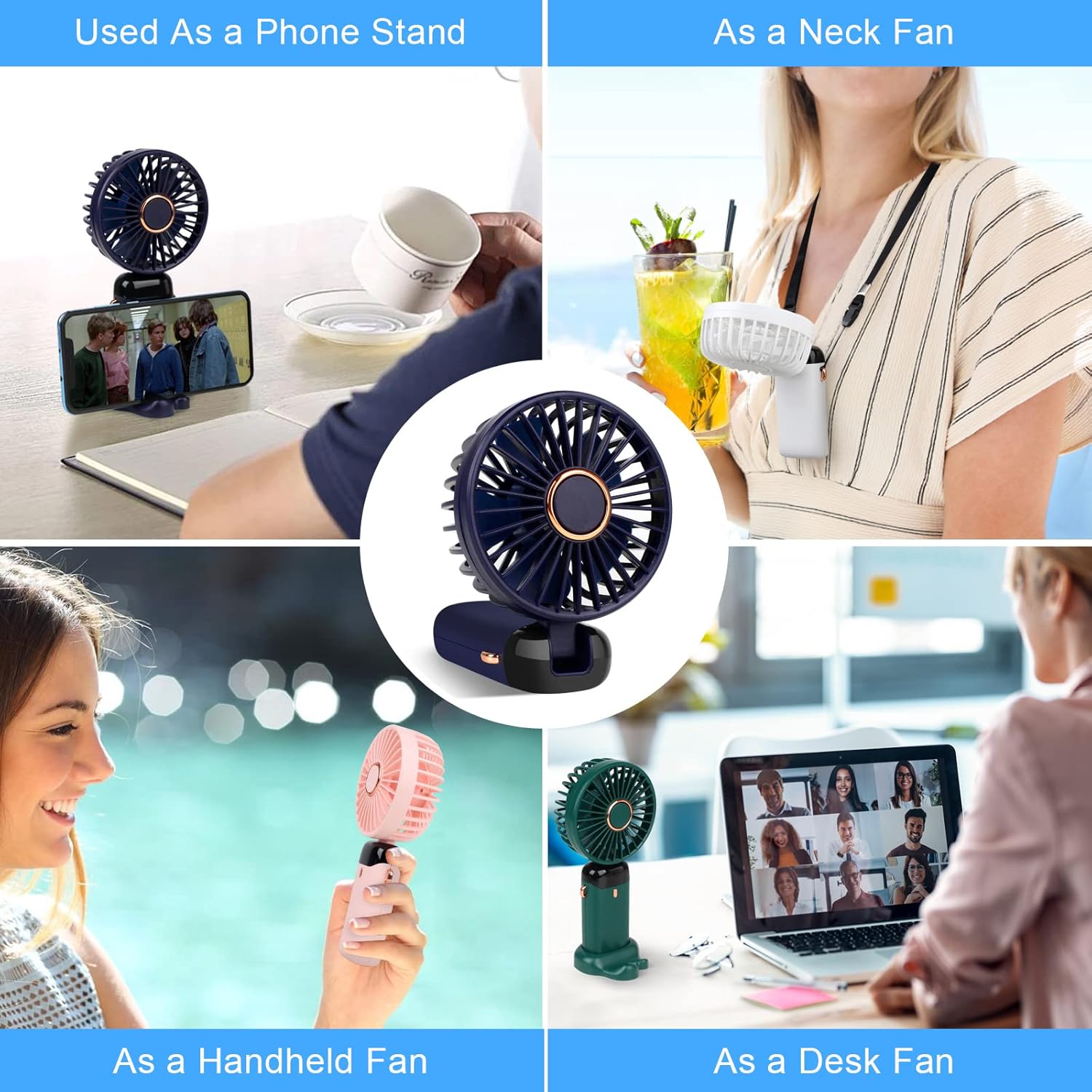 Portable Handheld Fan with 4000mAh Rechargeable Battery