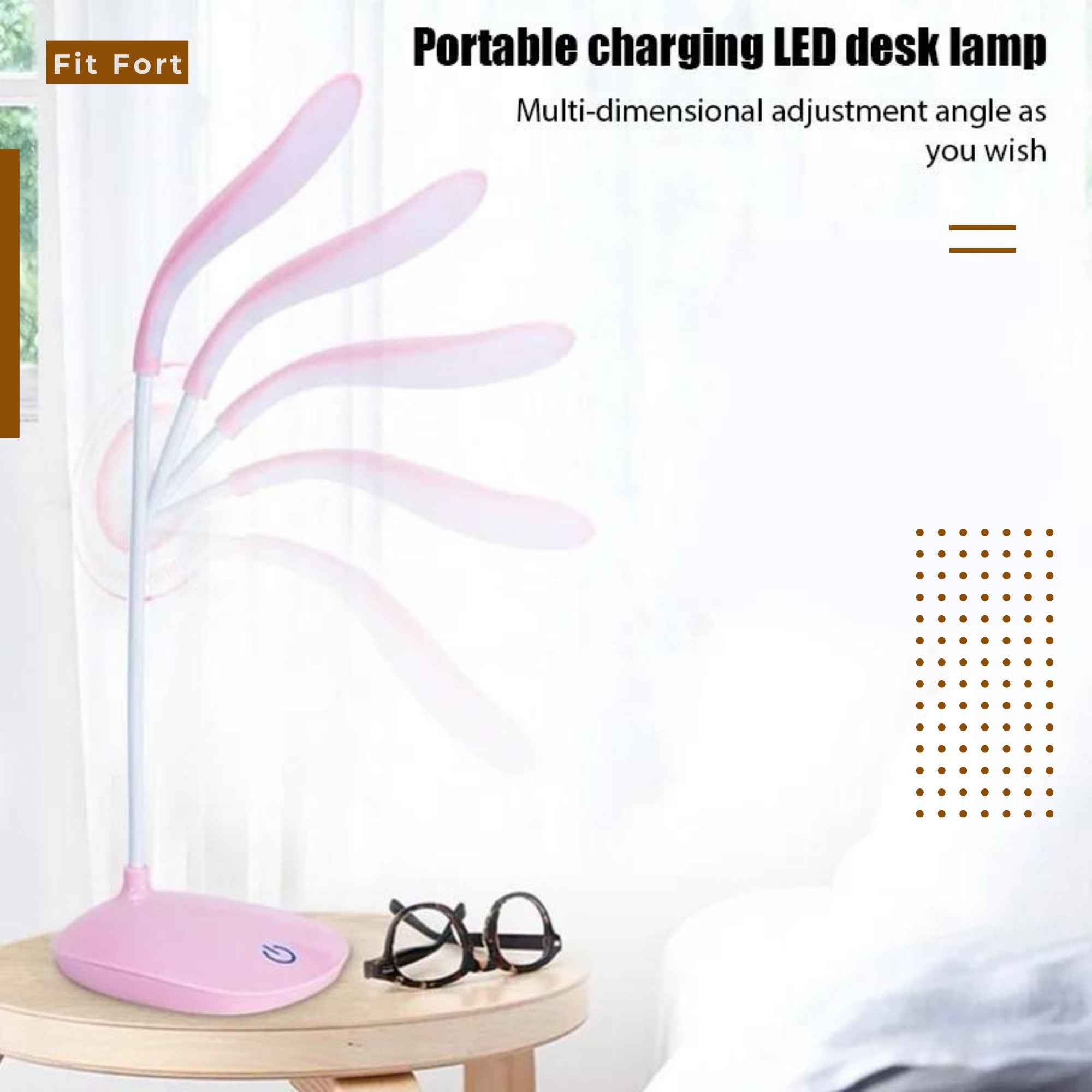 Portable 360° Adjustable LED Desk Lamp with 3 Brightness Levels