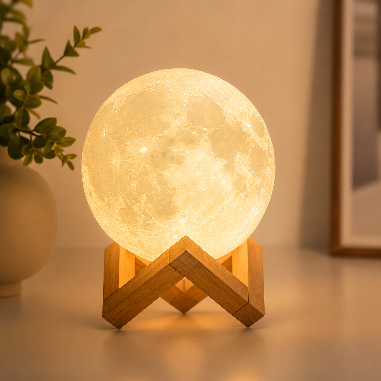 3D Moon Lamp 4.7 Inch Dual-Color LED Night Light