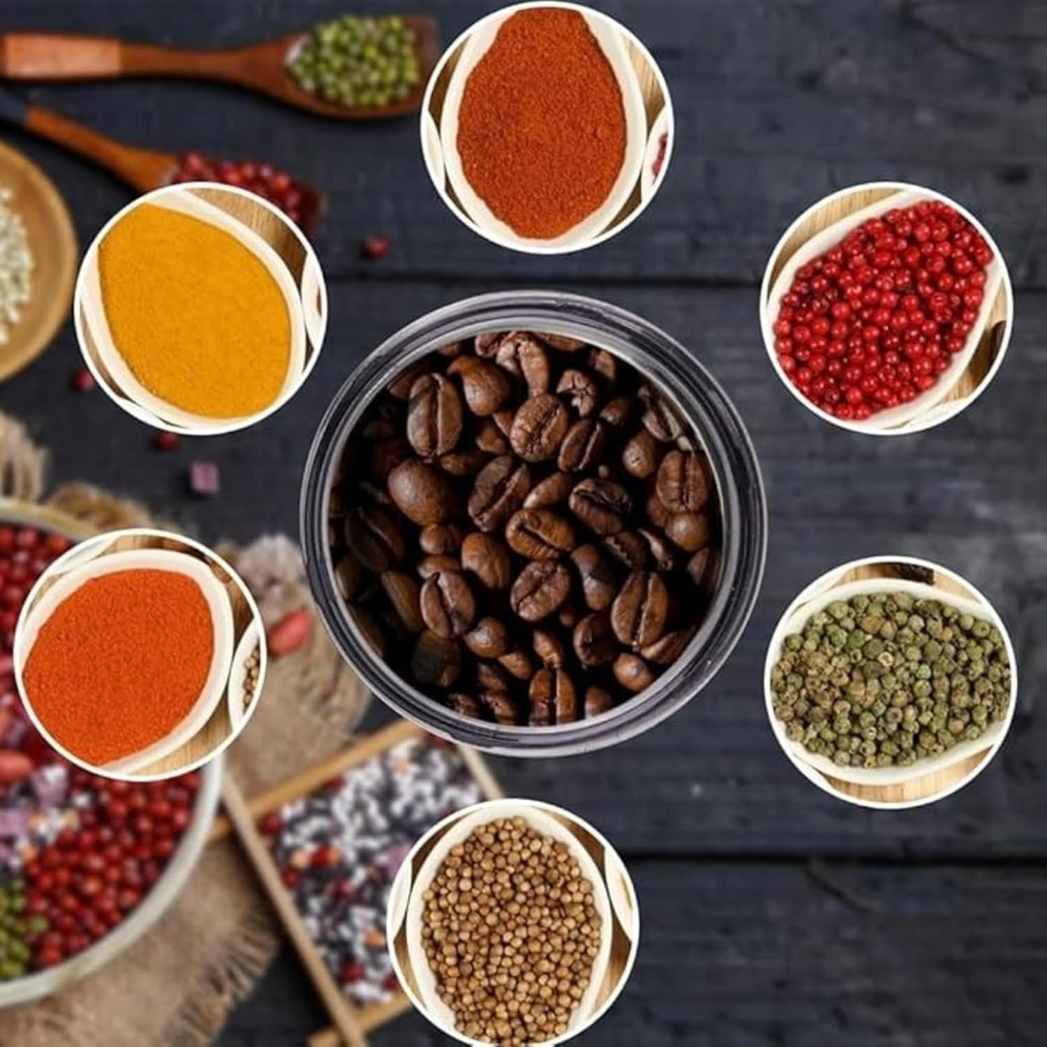 Electric Coffee and Spice Grinder with 4 Stainless Steel Blades