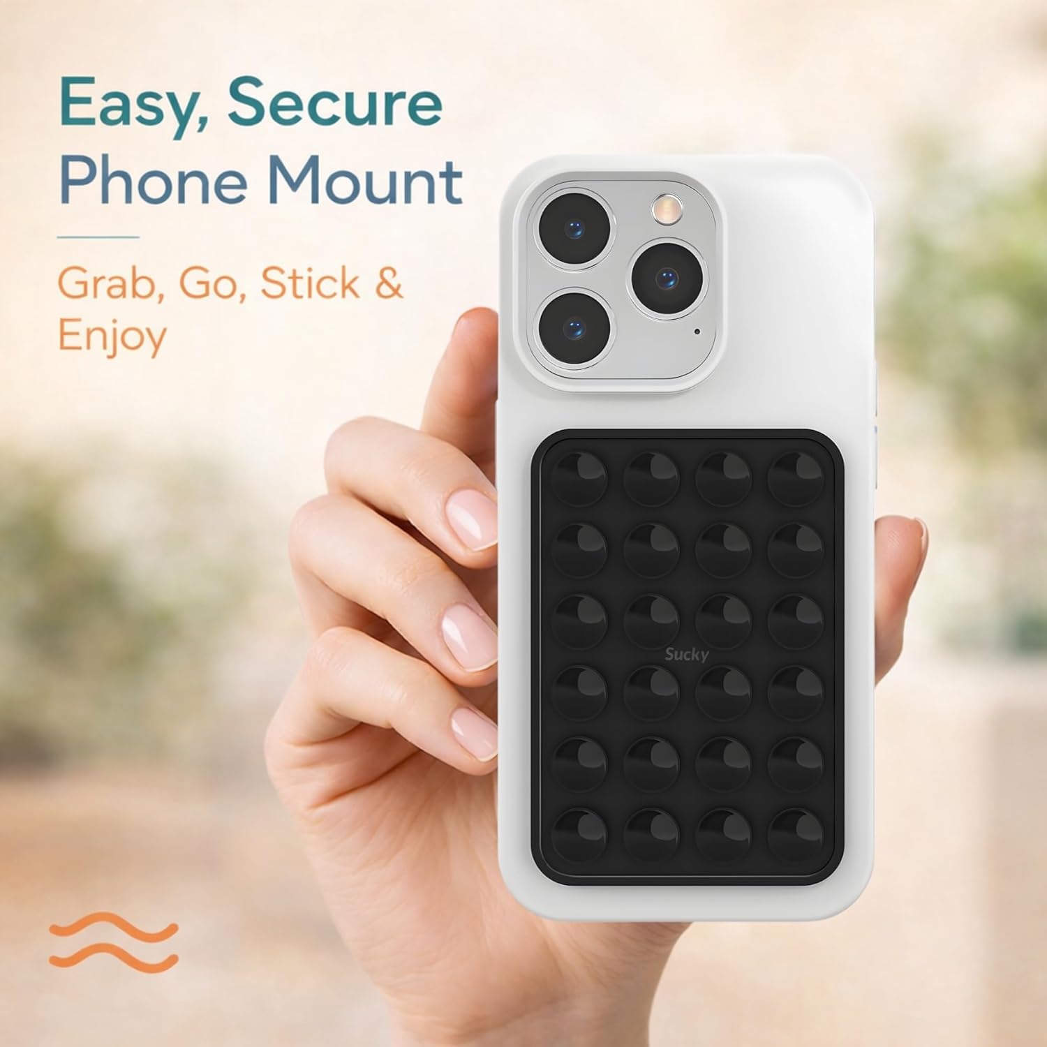 Suction Phone Case Mount with Sticky Grip