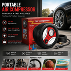 Portable 260 PSI DC 12V Electric Air Compressor Tire Inflator for Car
