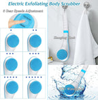 Electric Body Brush with Long Handle, Rechargeable Shower Back Scrubber