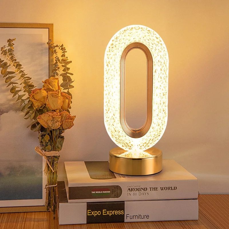 Modern Iron Crystal Table Lamp