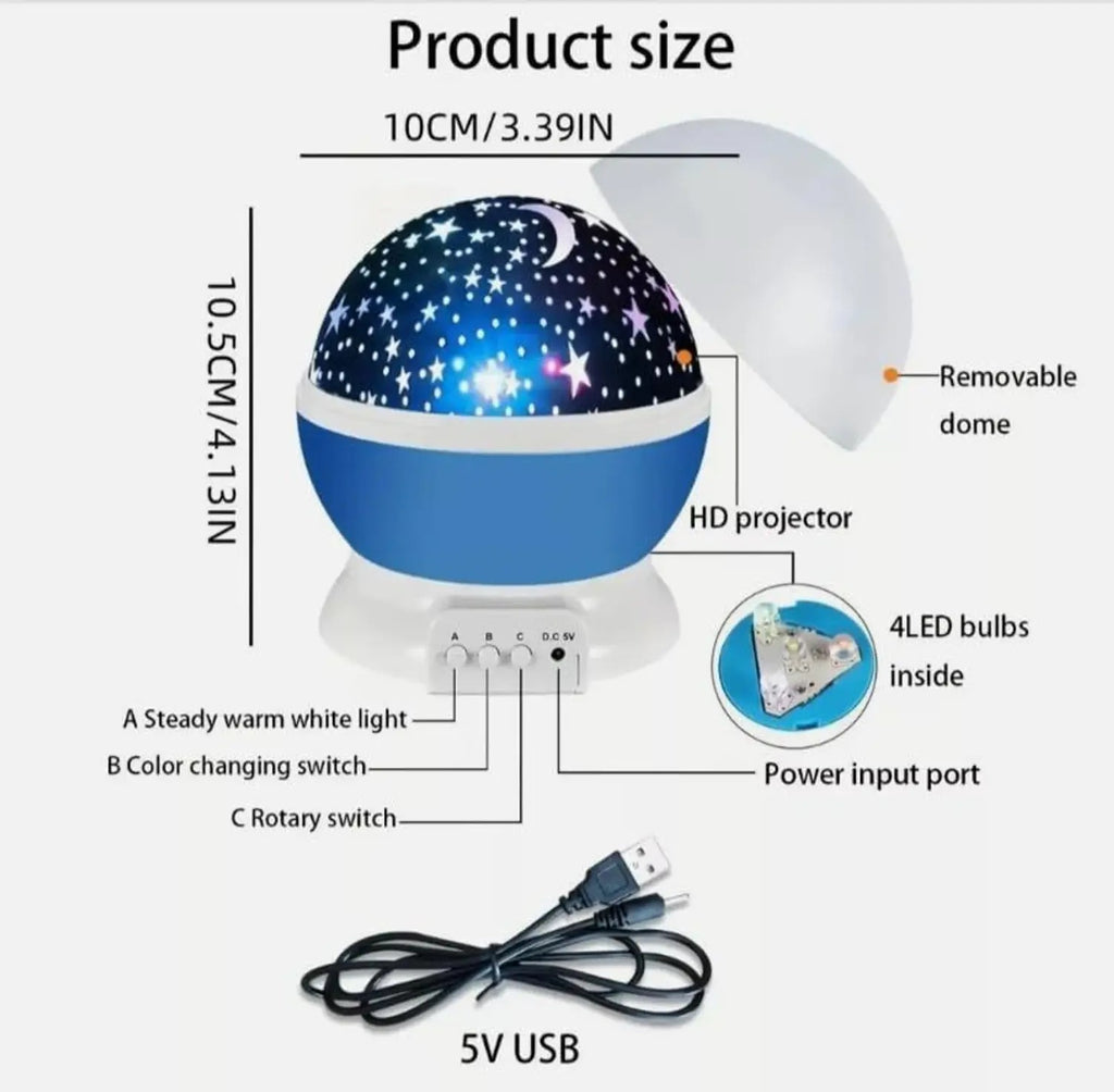 LED Galaxy Moon Lamp Starry Sky Rotating Projection