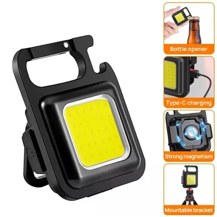 COB LED Rechargeable Keychain Flashlight 800 Lumens