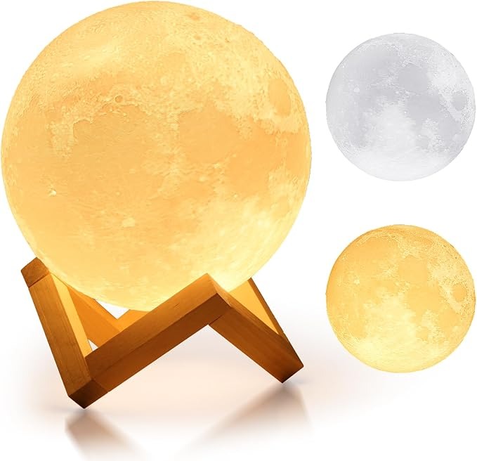 3D Moon Lamp 4.7 Inch Dual-Color LED Night Light