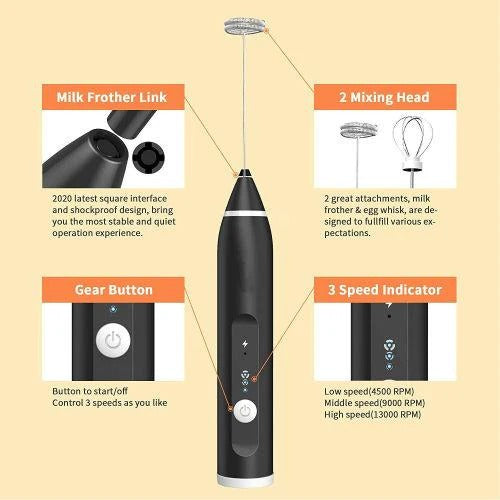 2-in-1 USB Rechargeable Electric Milk Frother
