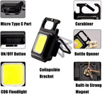 COB LED Rechargeable Keychain Flashlight 800 Lumens