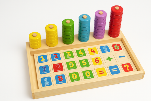 Wooden Educational Math Toy – Colorful Number Puzzle & Counting Rings