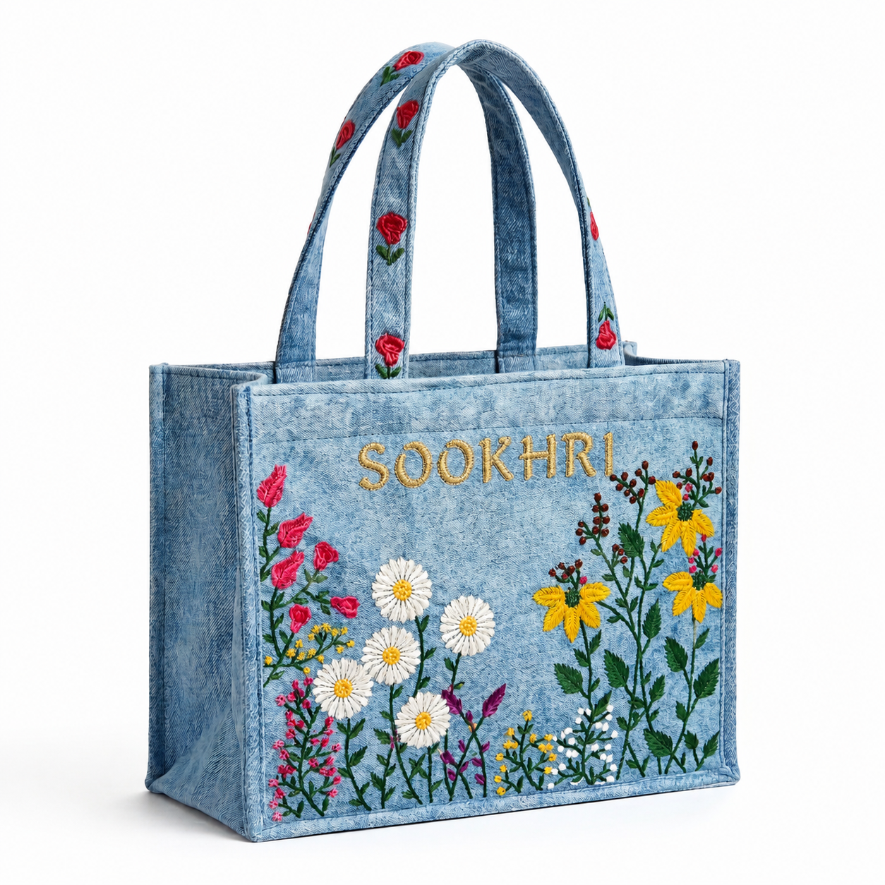 Floral Embroidered Handbag for Women