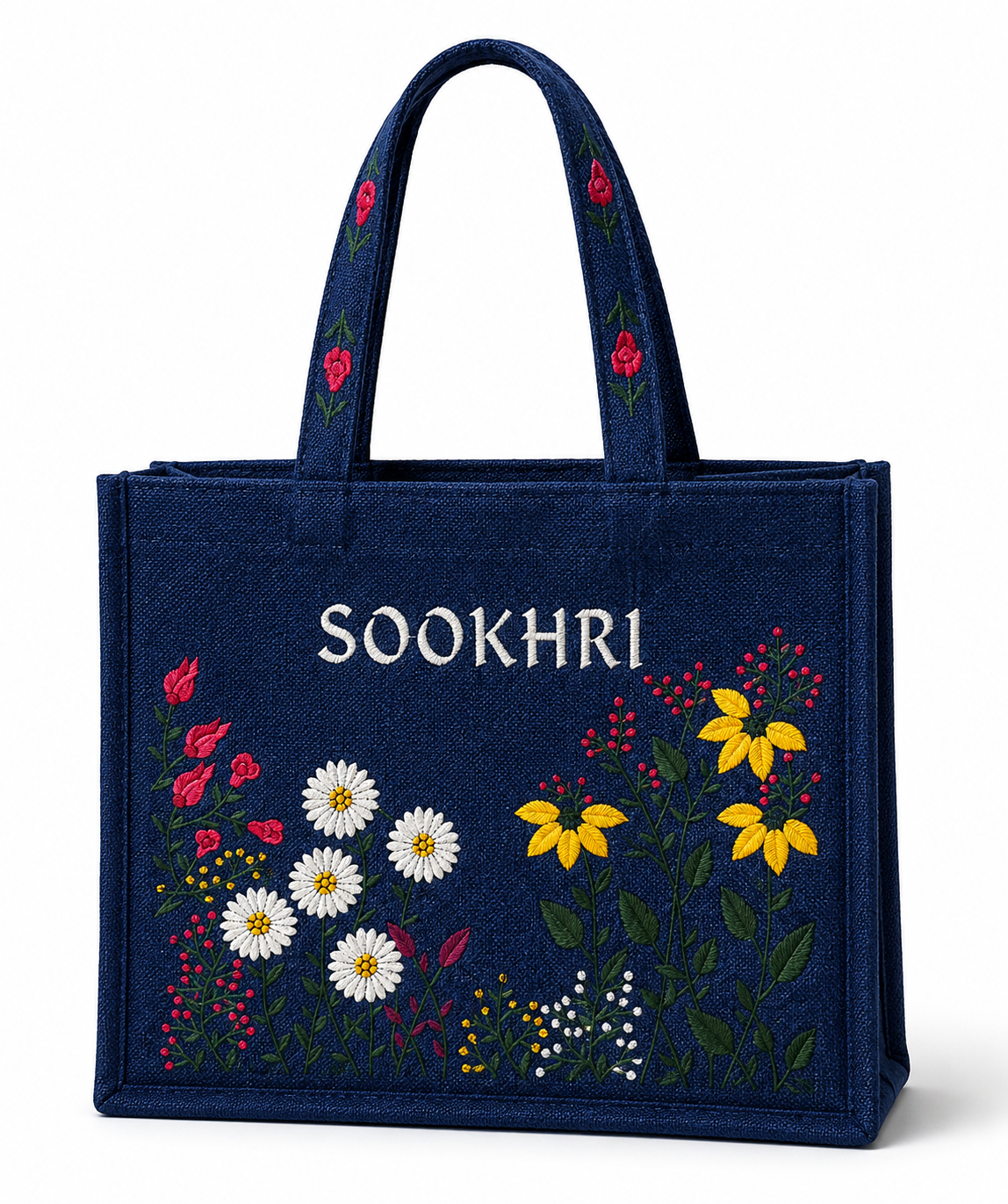 Floral Embroidered Handbag for Women