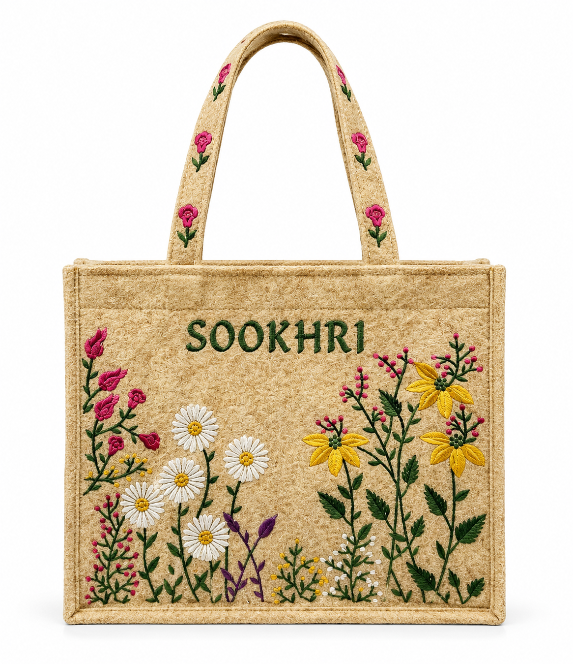 Floral Embroidered Handbag for Women