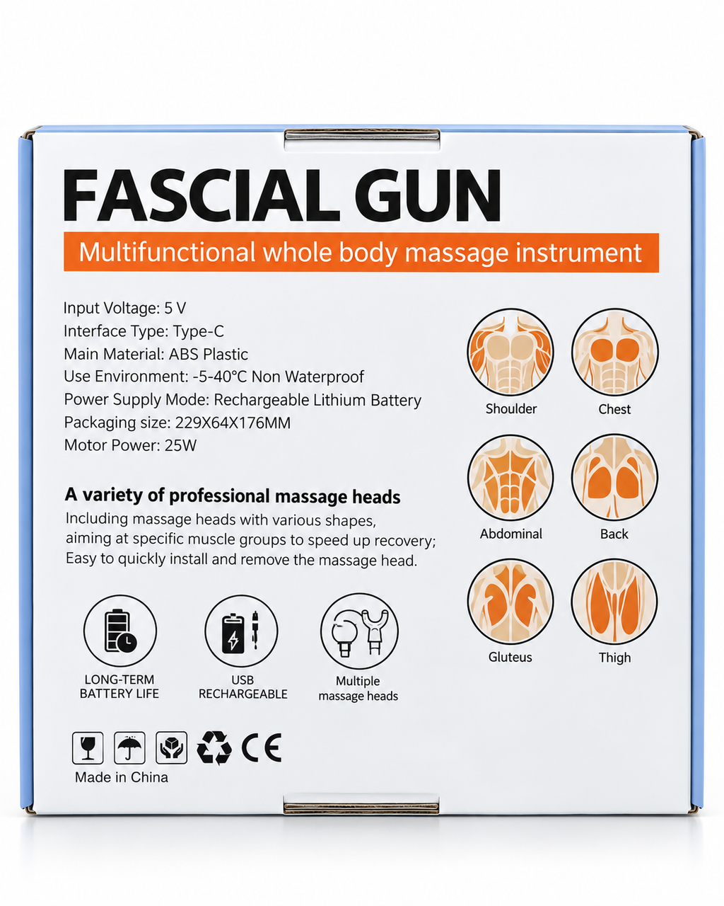 25W Deep Tissue Massage Gun with 9 Heads