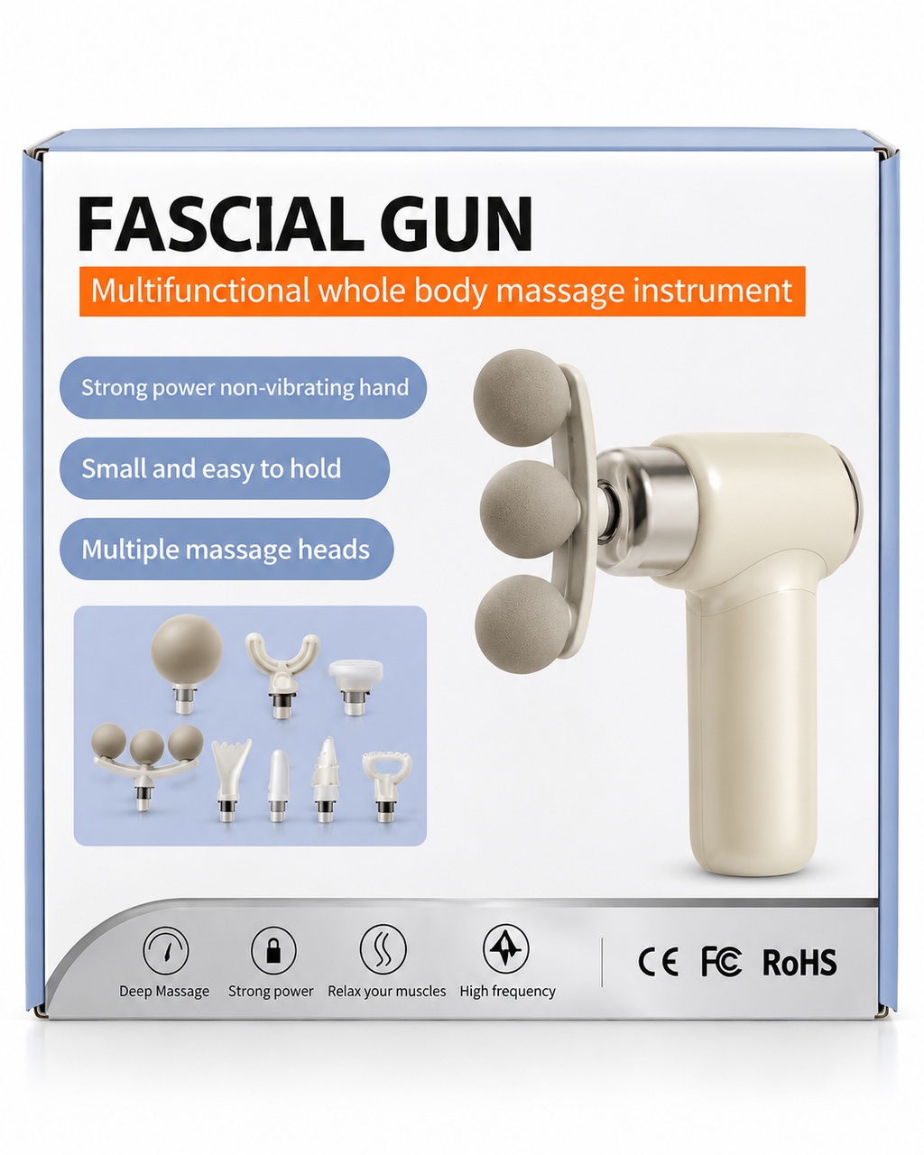 25W Deep Tissue Massage Gun with 9 Heads