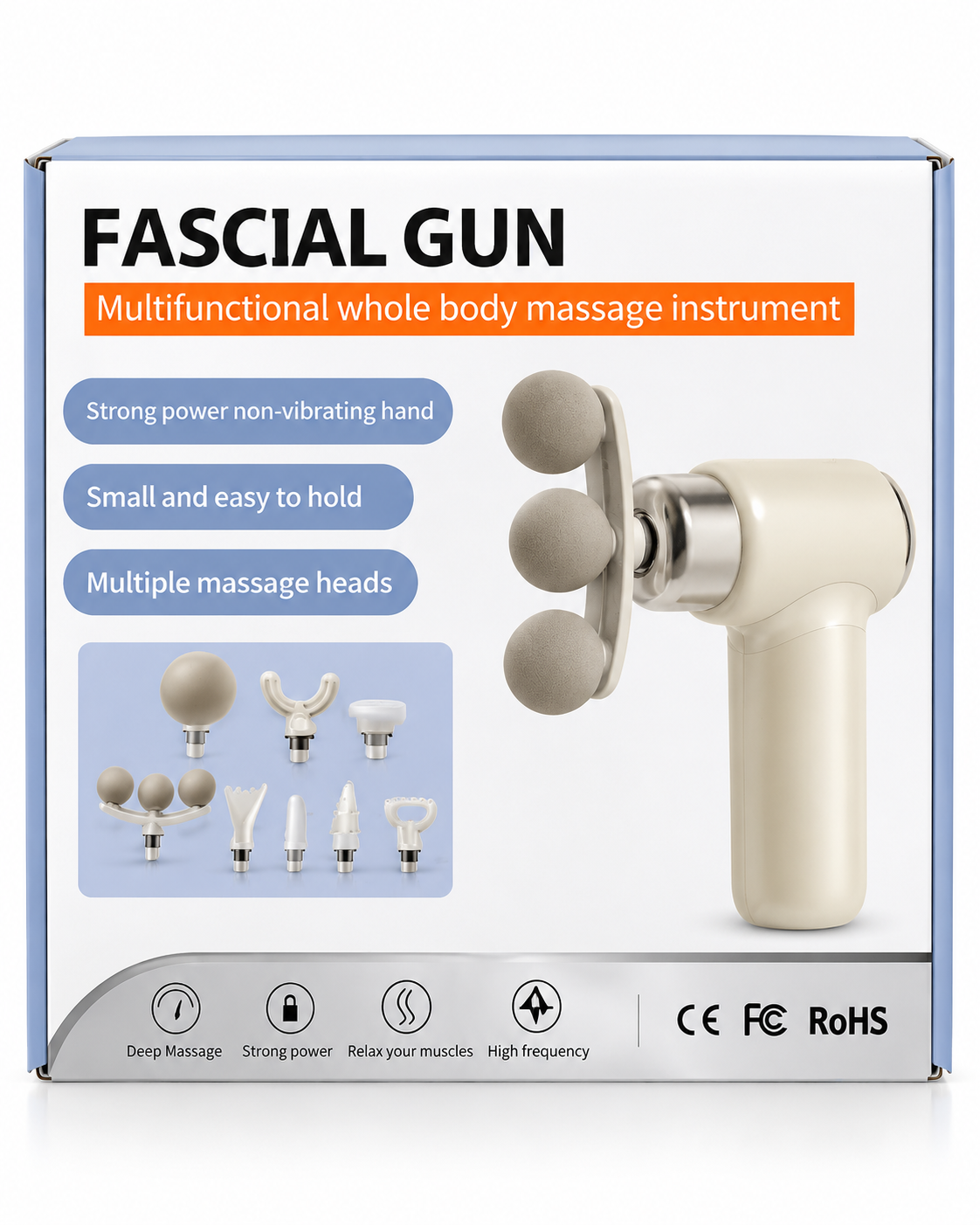 25W Deep Tissue Massage Gun with 9 Heads