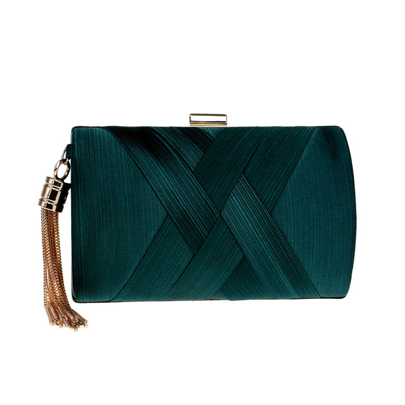 Silk Tassel Clutch for Women | Elegant Party Handbag